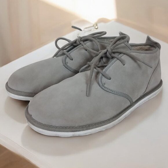 UGG Men's  Maksim Gray Suede‎ Shearling Line Chukka Boots Size 10 - Picture 1 of 7